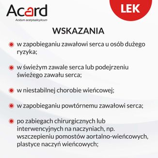 Acard 75 mg, 60 tabletek dojelitowych USZKODZONE OPAKOWANIE - 3 - zdjęcie produktu