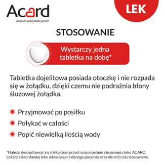 Acard 75 mg, 60 tabletek dojelitowych USZKODZONE OPAKOWANIE - 5 - zdjęcie produktu