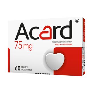 Acard 75 mg, 60 tabletek dojelitowych - zdjęcie produktu