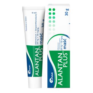 Alantan Plus (20 mg + 50 mg)/ g, maść, 30 g USZKODZONE OPAKOWANIE Alantan Plus (20 mg + 50 mg)/ g, maść, 30 g USZKODZONE OPAKOWANIE - zdjęcie produktu