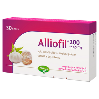 Alliofil 200 mg + 53,5 mg, 30 tabletek dojelitowych - zdjęcie produktu