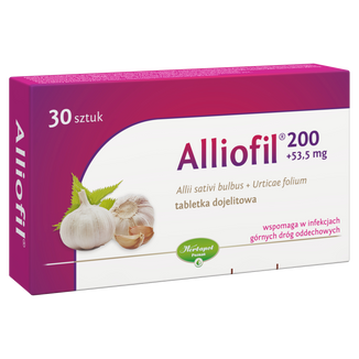 Alliofil 200 mg + 53,5 mg, 30 tabletek dojelitowych - 2 - zdjęcie produktu