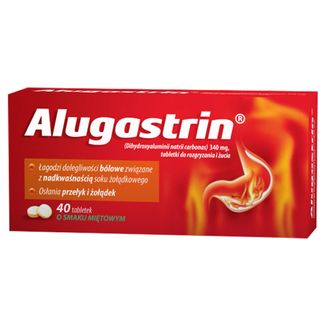 Alugastrin 340 mg, smak miętowy, 40 tabletek do rozgryzania i żucia - zdjęcie produktu