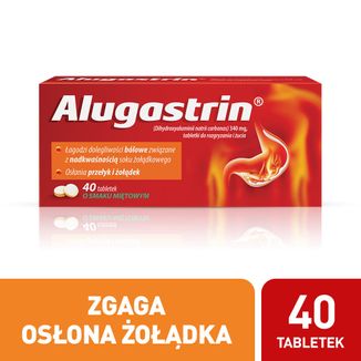Alugastrin 340 mg, smak miętowy, 40 tabletek do rozgryzania i żucia - 2 - zdjęcie produktu