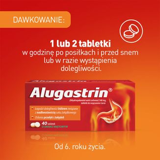 Alugastrin 340 mg, smak miętowy, 40 tabletek do rozgryzania i żucia - 6 - zdjęcie produktu