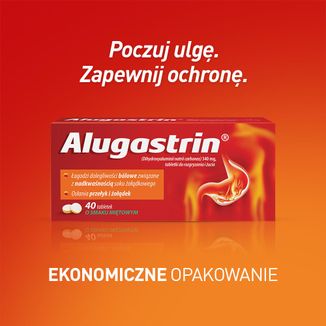Alugastrin 340 mg, smak miętowy, 40 tabletek do rozgryzania i żucia - 7 - zdjęcie produktu