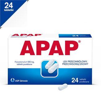 Apap 500 mg, 24 tabletki powlekane - 2 - zdjęcie produktu