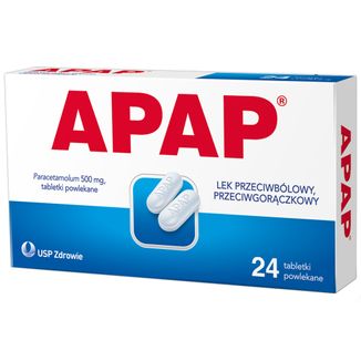 Apap 500 mg, 24 tabletki powlekane - zdjęcie produktu