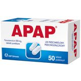 Apap 500 mg, 50 tabletek powlekanych - miniaturka zdjęcia produktu