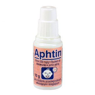 Aphtin 200 mg/ g, roztwór do stosowania w jamie ustnej, 10 g - zdjęcie produktu