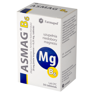 Asmag B6 20 mg + 0,25 mg, 50 tabletek - 3 - zdjęcie produktu