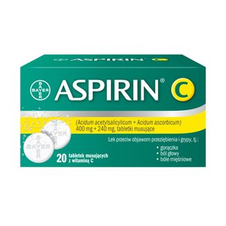 Aspirin C 400 mg + 240 mg, 20 tabletek musujących USZKODZONE OPAKOWANIE - zdjęcie produktu