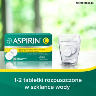 Aspirin C 400 mg + 240 mg, 20 tabletek musujących - 8 - zdjęcie produktu