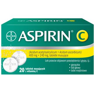 Aspirin C 400 mg + 240 mg, 20 tabletek musujących - zdjęcie produktu