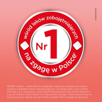 Rennie Antacidum 680 mg + 80 mg, smak miętowy, 24 tabletki do ssania - 4 - zdjęcie produktu
