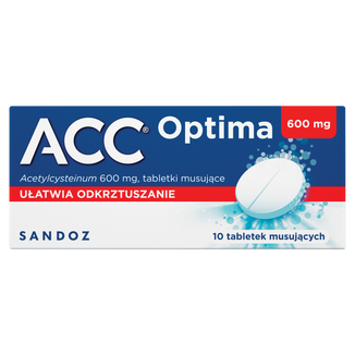 ACC Optima 600 mg, 10 tabletek musujących USZKODZONE OPAKOWANIE - zdjęcie produktu