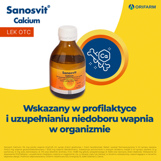 Sanosvit Calcium 114 mg/ 5 mg, syrop, smak bananowy, 150 ml - 5 - zdjęcie produktu