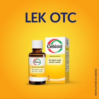 Cebion 100 mg/ ml, krople doustne dla dzieci od 28 dnia życia, 30 ml USZKODZONE OPAKOWANIE - 3 - zdjęcie produktu