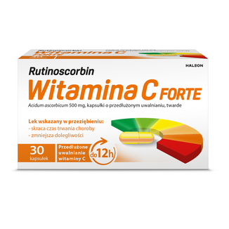 Rutinoscorbin Witamina C Forte 500 mg, 30 kapsułek o przedłużonym uwalnianiu - zdjęcie produktu