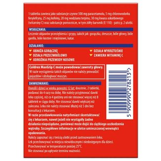 Coldrex MaxGrip C 500 mg + 25 mg + 5 mg + 20 mg + 30 mg, 12 tabletek - 3 - zdjęcie produktu