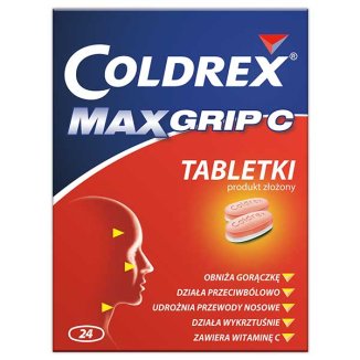 Coldrex Maxgrip C 500 mg + 5 mg + 25 mg + 20 mg + 30 mg, 24 tabletki - 2 Coldrex Maxgrip C 500 mg + 5 mg + 25 mg + 20 mg + 30 mg, 24 tabletki - 2 - zdjęcie produktu