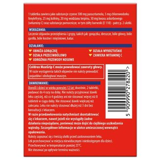 Coldrex Maxgrip C 500 mg + 5 mg + 25 mg + 20 mg + 30 mg, 24 tabletki - 3 Coldrex Maxgrip C 500 mg + 5 mg + 25 mg + 20 mg + 30 mg, 24 tabletki - 3 - zdjęcie produktu
