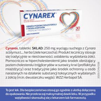 Cynarex 250 mg, 30 tabletek - 7 - zdjęcie produktu