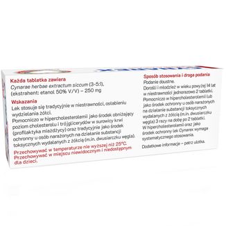Cynarex 250 mg, 30 tabletek - 2 - zdjęcie produktu