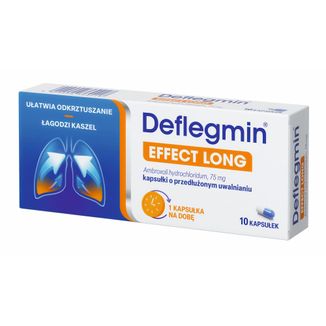 Deflegmin Effect Long 75 mg, 10 kapsułek o przedłużonym uwalnianiu - zdjęcie produktu