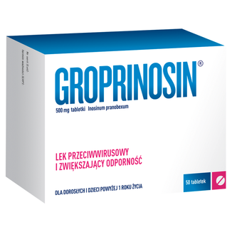 Groprinosin 500 mg, 50 tabletek - 2 - zdjęcie produktu