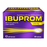 Ibuprom 200 mg, 50 tabletek powlekanych - miniaturka zdjęcia produktu