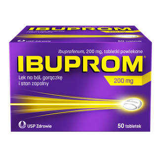 Ibuprom 200 mg, 50 tabletek powlekanych - zdjęcie produktu