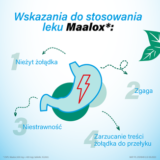 Maalox 400 mg + 400 mg, 20 tabletek - 3 - zdjęcie produktu
