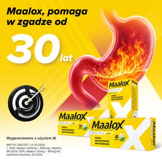 Maalox 400 mg + 400 mg, 20 tabletek - 8 - zdjęcie produktu