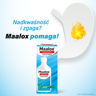 Maalox (35 mg + 40 mg)/ ml, zawiesina doustna, 250 ml - 2 - zdjęcie produktu