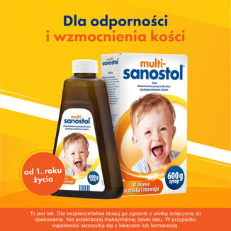 Multi-Sanostol, syrop dla dzieci powyżej 1 roku, 600 g USZKODZONE OPAKOWANIE - 4 - zdjęcie produktu