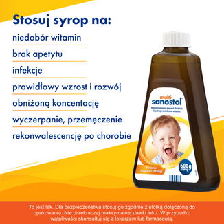 Multi-Sanostol, syrop dla dzieci powyżej 1 roku, 600 g USZKODZONE OPAKOWANIE - 5 - zdjęcie produktu