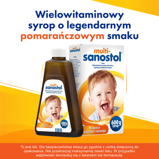 Multi-Sanostol, syrop dla dzieci powyżej 1 roku, 600 g USZKODZONE OPAKOWANIE - 6 - zdjęcie produktu