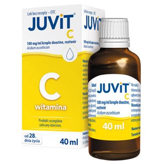 Juvit C 100 mg/ ml, krople doustne dla dzieci od 28 dnia życia, 40 ml - zdjęcie produktu