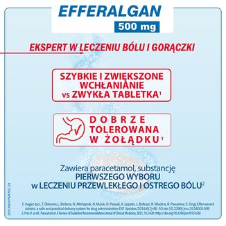Efferalgan 500 mg, 16 tabletek musujących - 2 - zdjęcie produktu