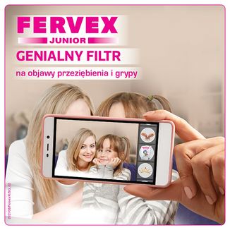 Fervex Junior 280 mg + 100 mg + 10 mg, granulat do sporządzania roztworu doustnego, 8 saszetek USZKODZONE OPAKOWANIE - 2 - zdjęcie produktu