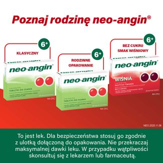 Neo-Angin bez cukru 1,2 mg + 0,6 mg + 5,72 mg, 24 tabletki do ssania - 6 - zdjęcie produktu