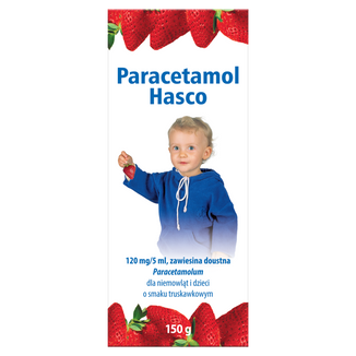Paracetamol Hasco 120 mg/ 5 ml, zawiesina doustna dla dzieci od urodzenia, smak truskawkowy, 150 g - 2 - zdjęcie produktu