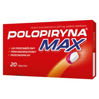 Polopiryna Max 500 mg, 20 tabletek dojelitowych USZKODZONE OPAKOWANIE - zdjęcie produktu