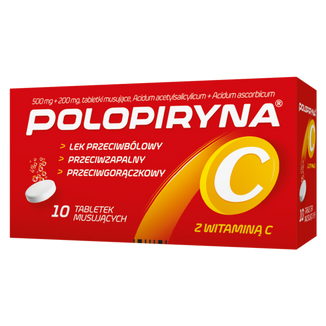 Polopiryna C 500 mg + 200 mg, 10 tabletek musujących - zdjęcie produktu