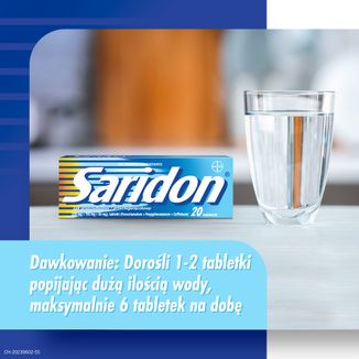 Saridon 250 mg + 150 mg + 50 mg, 20 tabletek - 5 - zdjęcie produktu
