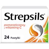 Strepsils pomarańczowy z witaminą C 1,2 mg + 0,6 mg, 24 pastylki twarde - miniaturka zdjęcia produktu