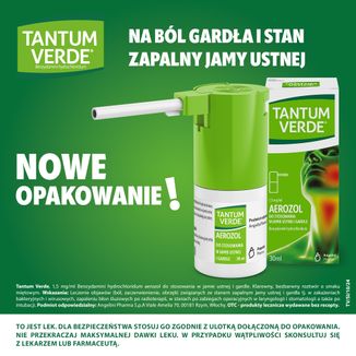 Tantum Verde 1,5 mg/ ml, aerozol do stosowania w jamie ustnej i gardle, 30 ml - 2 - zdjęcie produktu
