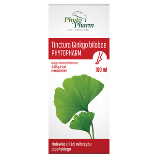 Tinctura Ginkgo Bilobae Phytopharm 4,525 g/ 5 ml, płyn doustny, 100 ml - 2 - zdjęcie produktu