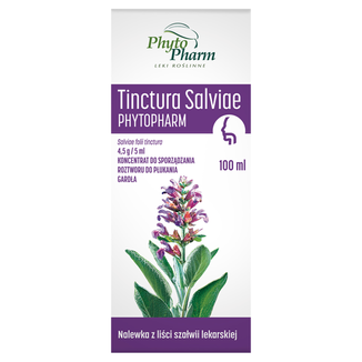 Tinctura Salviae Phytopharm 4,5 g/5 ml, koncentrat do sporządzania roztworu do płukania gardła, 100 ml - 2 - zdjęcie produktu